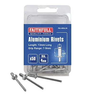 Afbeelding van Faithfull AR4L50 4mm aluminium klinknagels lang (Pack van 50)