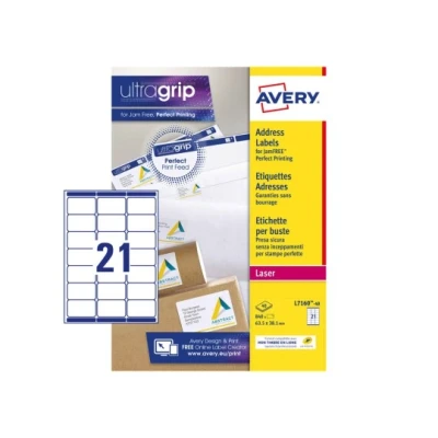 Afbeelding van Etiket Avery L7160 40 63.5x38.1mm wit 840stuks