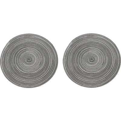Afbeelding van Krumble Placemat rond Zilver/grijs Set van 2