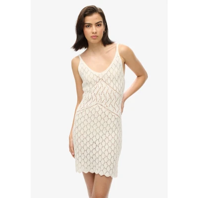 Afbeelding van Superdry Gebreide jurk, Dames, Maat: 44, Desert bone off white