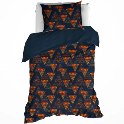 Afbeelding van Dekbedovertrek De Witte Lietaer Caspian Eclipse Blue Flanel 140 x 200 / 220 cm 1 Persoons