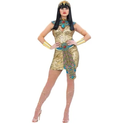 Afbeelding van Smiffy&#039;s Egypte Kostuum Koningin Van Vrouw Goud Large Carnavalskleding Verkleedkleding