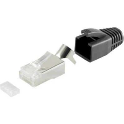 Afbeelding van RJ45 krimp connectoren (STP) voor CAT6/6a/7/7a netwerkkabel (vast/flexibel) 20 stuks (3 delig) / zwart