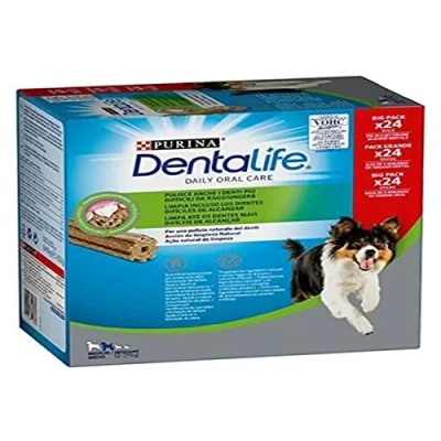 Afbeelding van Purina Dentalife Medium Snacks voor middelgrote honden, multipack, 48 sticks, 2 x 24 stuks, 552 g, stuks