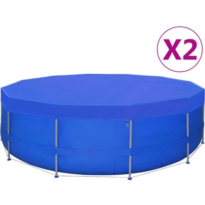 Afbeelding van vidaXL Zwembadhoezen 2 st rond 90 g/m² 540cm PE