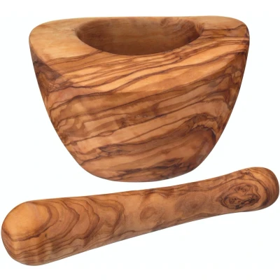 Afbeelding van Kitchencraft Stamper En Vijzel 12 X 14 Cm Hout Bruin 2 delig