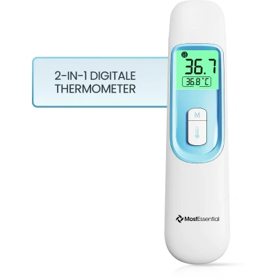 Afbeelding van MostEssential Premium Koortsthermometer Oorthermometer Infrarood Thermometer Voorhoofd Lichaam voor Volwassenen, Kinderen en Baby&#039;s Contactloos 20D