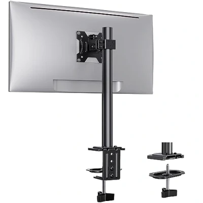 Afbeelding van ErGear Enkele monitorstandaard voor 13&quot; 32&quot; schermen, draagbare monitorarm bureaubevestiging, monitorbevestiging Vesa met in hoogte verstelbare zwenkbaar, kantelbaar, rotatie, 2 montageopties,
