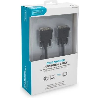 Afbeelding van Digitus 2m, 2xDVI D DVI kabel Zwart