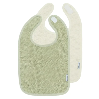 Afbeelding van Meyco Slabber Popcorn Natural/Soft Olive 2 pack