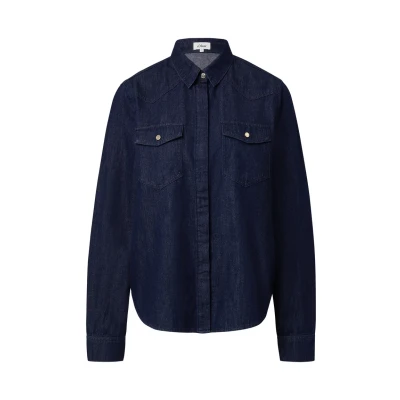 Afbeelding van s.Oliver MIT Verdeckter Knopfleiste Overhemdblouse, Dames, Maat: 32, Navy