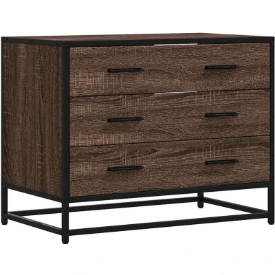 Afbeelding van vidaXL Ladekast 70x41x56 cm bewerkt hout bruin eikenkleur