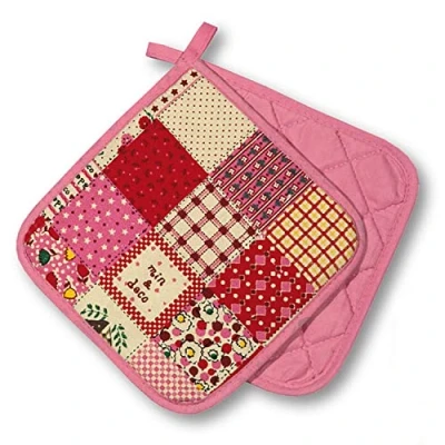 Afbeelding van Pannenlap Kitchen, patchwork, roze, 2 delig, PSA categorie II hittebestendig, getest en gecertificeerd product tot 250 C