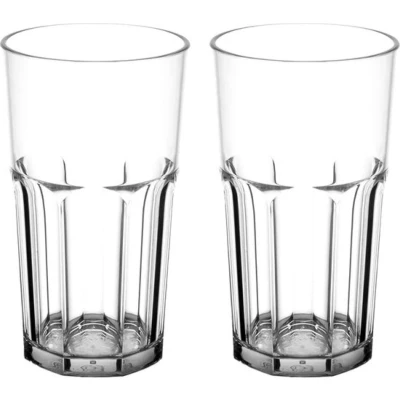 Afbeelding van Multifunctionele Kunststof Glazen 33cl Transparant 2 Stuks
