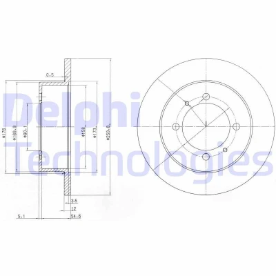 Afbeelding van Delphi Diesel Remschijven BG3609
