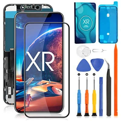 Afbeelding van voor iPhone XR LCD Scherm Vervanging, 6,1 Inch Display iPhoneXR Screen 3D Touch Digitizer met Gehard Glas Reparatieset, Compatibel Model A1984 / A2105 A2106 A2107 A2108