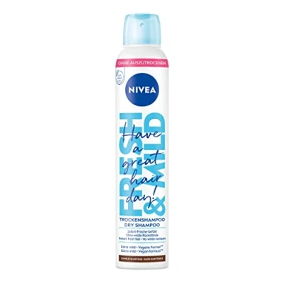 Afbeelding van Nivea Frisse &amp; milde droge shampoo voor donkere haartinten (200 ml), extra spray met aangename geur, droog haar langdurige frisheid