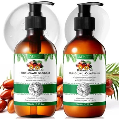 Afbeelding van Batana Oil Haargroei Shampoo en Conditioner Set Kruiden Conditioner, voor dunner wordend haar vrouwen mannen haaruitval, haarverdikkingsproduct