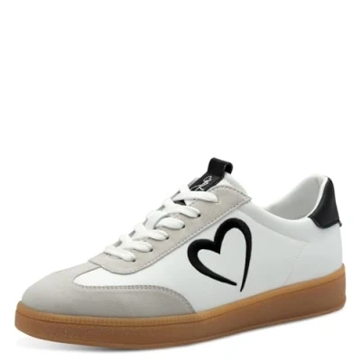 Afbeelding van Marco Tozzi Sneakers laag, Dames, Maat: 41, White black Imitatieleer/ textiel