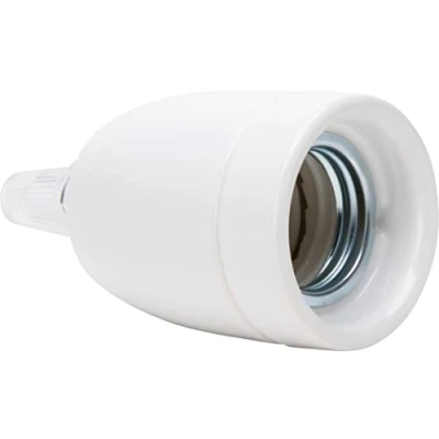 Afbeelding van Kopp lamphouder E27 porselein met trekontlasting wit (210401013)