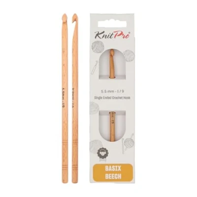 Afbeelding van Knitpro basix (5,50 mm) berkenhaakhaak 1 Stuk