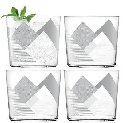 Afbeelding van L.S.A. Peaks Tumbler Glas 310 ml Set van 4 Stuks Grey / Glass