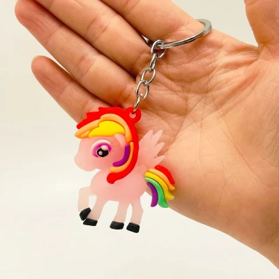 Afbeelding van CHPN Unicorn sleutelhanger keychain Siliconen Eenhoorn Roze Kinderfeestje Uitdeelcadeau Feestje MeisjesJongens Traktatie Leuke