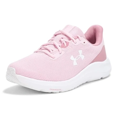 Afbeelding van Under Armour Charged Pursuit 4 Hardloopschoenen voor op de weg, Dames, Maat: 39, Prime pink / elixir white Textiel/ synthetisch