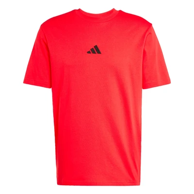 Afbeelding van adidas Heren ESSENTIALS SMALL LOGO SINGLE JERSEY TEE, pure ruby/black, XL