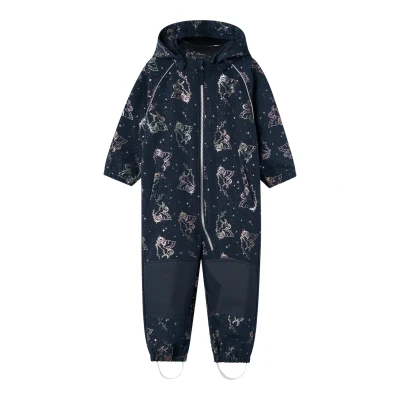 Afbeelding van NAME IT MINI softshell buitenspeelpak met all over print donkerblauw/roze metallic