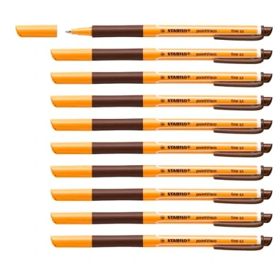 Afbeelding van Rollerball STABILO pointVisco 10 stuks bruin