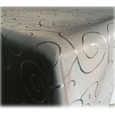 Afbeelding van JEMIDI tafelkleed ornamenten zijdeglans edele tafelhoes Grijs Vorm Eckig Maat 130x260