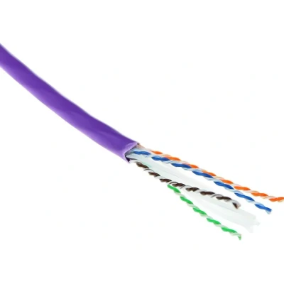 Afbeelding van ACT Cat 6A U/UTP massieve installatiekabel, LSZH, CPR euroklasse ECA, 23AWG, violet 500 meter