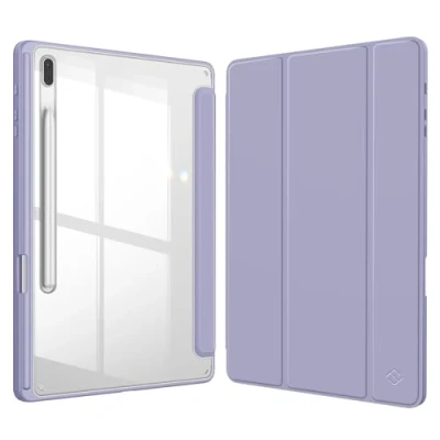 Afbeelding van FINTIE Hybride slanke hoes voor Samsung Galaxy Tab S8 Plus / S8+ 2022/S7 FE 2021/S7 2020 12,4 inch met S penhouder, schokbestendige transparante achterkant, automatisch waken/slapen,