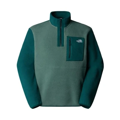 Afbeelding van The North Face Yumiori ¼ ZIP Fleece trui, Heren, Maat: Large, Duck green/deep nori/black