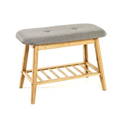 Afbeelding van HAKU Möbel Schoenenbank, bamboe, bamboegrijs, B 60 x D 30 H 44 cm