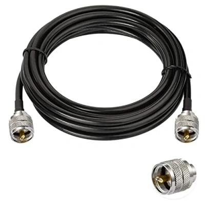 Afbeelding van Vecys PL 259 Kabel UHF Male naar Low Loss Coax Jumper RG58 16.4FT/5M voor Walkie Talkie CB Radio SWR Meter Antenne Analyzer