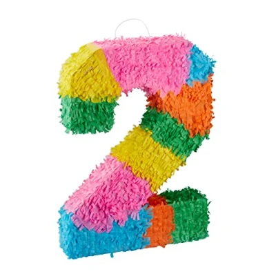 Afbeelding van Relaxdays pinata verjaardag getal piñata zelf vullen getallen van 0 tot 9 gekleurd 2