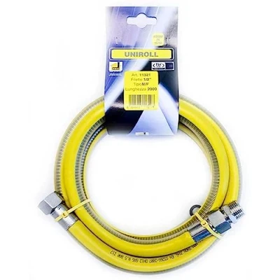 Afbeelding van Gasslang 2 m 1/2&quot; MF roestvrij staal volgens EN 15266 voor fornuis/keuken UNIROLL