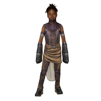 Afbeelding van Rubies Black Panther Kostuum Shuri Jongen Paars, Bruin, Zwart, Goud Maat 128 Carnavalskleding Verkleedkleding