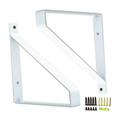 Afbeelding van NIANXINN 2 stuks plankhouders, wanddragers, metalen plankdragers, wandrek, planksteun, console, rekhoek voor boeken, woonkamer, kantoor, keuken (wit, 20 cm)