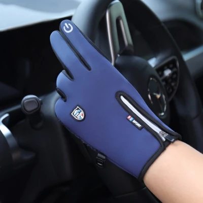 Afbeelding van Tech Fleece Handschoenen Maat XL 2023 model Blauw Waterdichte Winter Handschoen Scooter / Fiets Wandelen Heren en Dames Sporthandschoen Touchscreen Sinterklaas Kerst