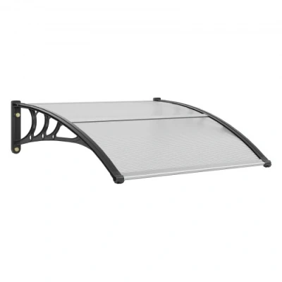 Afbeelding van VEVOR Luifel voor raamdeur, 101,6 x cm, UPF 50+ polycarbonaat, ingangsdeur, buitenraam, luifel, overhangluifel zonneluik, uv, regen, sneeuwbescherming, hol laken