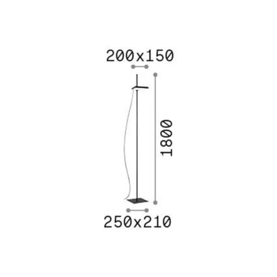 Afbeelding van Ideallux Ideal Lux LED vloerlamp Lift, zwart, metaal, hoogte 180 cm