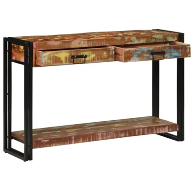 Afbeelding van vidaXL Consoletafel Meerkleurig, Zwart Massief gerecycled hout, ijzer
