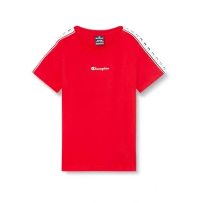 Afbeelding van Champion Legacy Retro Sport B USA S/S Crew Neck T shirt, rood, 9 10 jaar kinderen en jongeren SS24, Rood