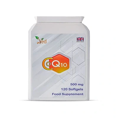Afbeelding van Ved &#039;s CoQ10 500mg co enzym Q10 Hoogste sterkte Natuurlijk gefermenteerd Ubiquinon Superieure natuurlijke formule 120 softgels 4 maanden voorraad