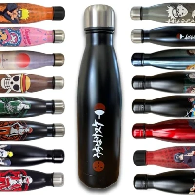 Afbeelding van Uchiwa, aluminium fles, geïsoleerd, voor warme en koude dranken, zwart, 500 ml