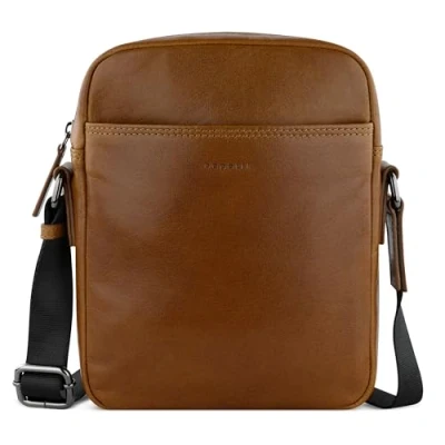 Afbeelding van bugatti Leren schoudertas Savona Crossover Bag Cognac Lichtbruin