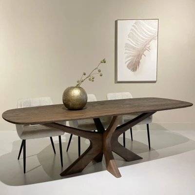 Afbeelding van Livingfurn Brix Montreaux eettafel 220 cm bruin Hout